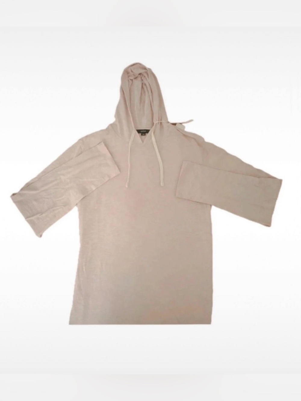 Vince Hoodie Womens M Beige Blush Pink Lightweight Slub Tunic NWT